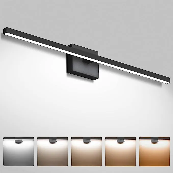 NIORSUN 31.5 inch Black Bathroom Vanity Light,18W 5CCT Dimmable LED Bathroom Lighting Fixtures Over Mirror, Modern Vanity Lights for Bathroom Restroom Mirror- ETL Certified