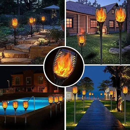 YoungPower Solar Outdoor Torch Lights LED Landscape Lighting 43 inch Solar Outdoor Path Lights Waterproof Solar Flame Lights Torch Dusk to Dawn Auto