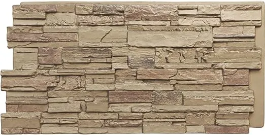 Ekena Millwork 48.625"W x 24.75"H x 1.25"D Cascade Stacked Stone, StoneWall Faux Stone Siding Panel, Colfax