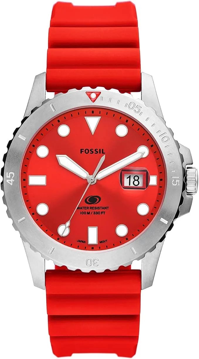 Fossil Blue Men's Dive-Inspired Sports Watch with Stainless Steel, Silicone, or Leather Band