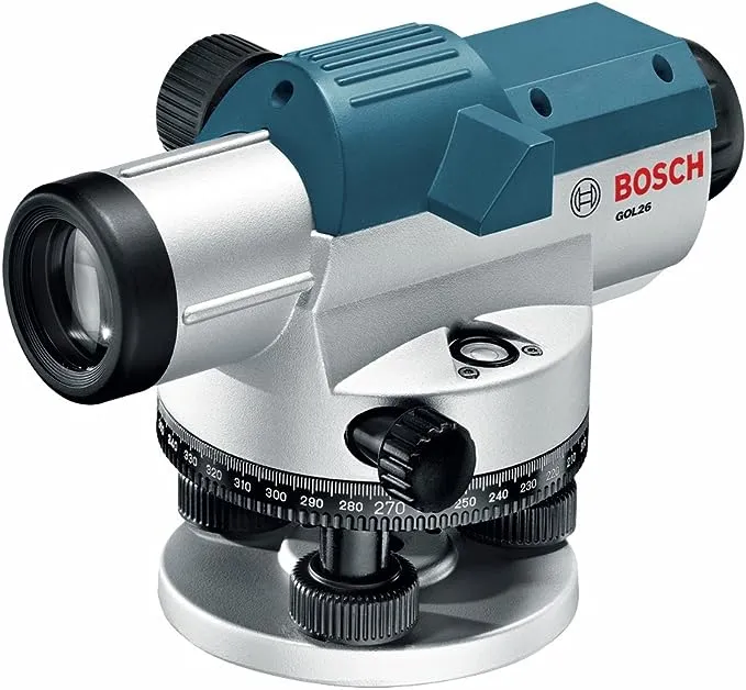 BOSCH Optical Level Kit with 32x Magnification Power Lens, Tripod and Rod GOL 32CK, Grey