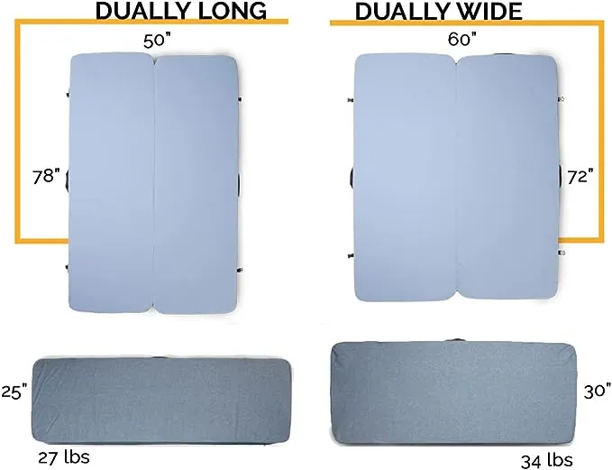 HEST Dually - Portable Camping Mattress, Enhanced Memory Foam, Double Mattress, Sleeps Two