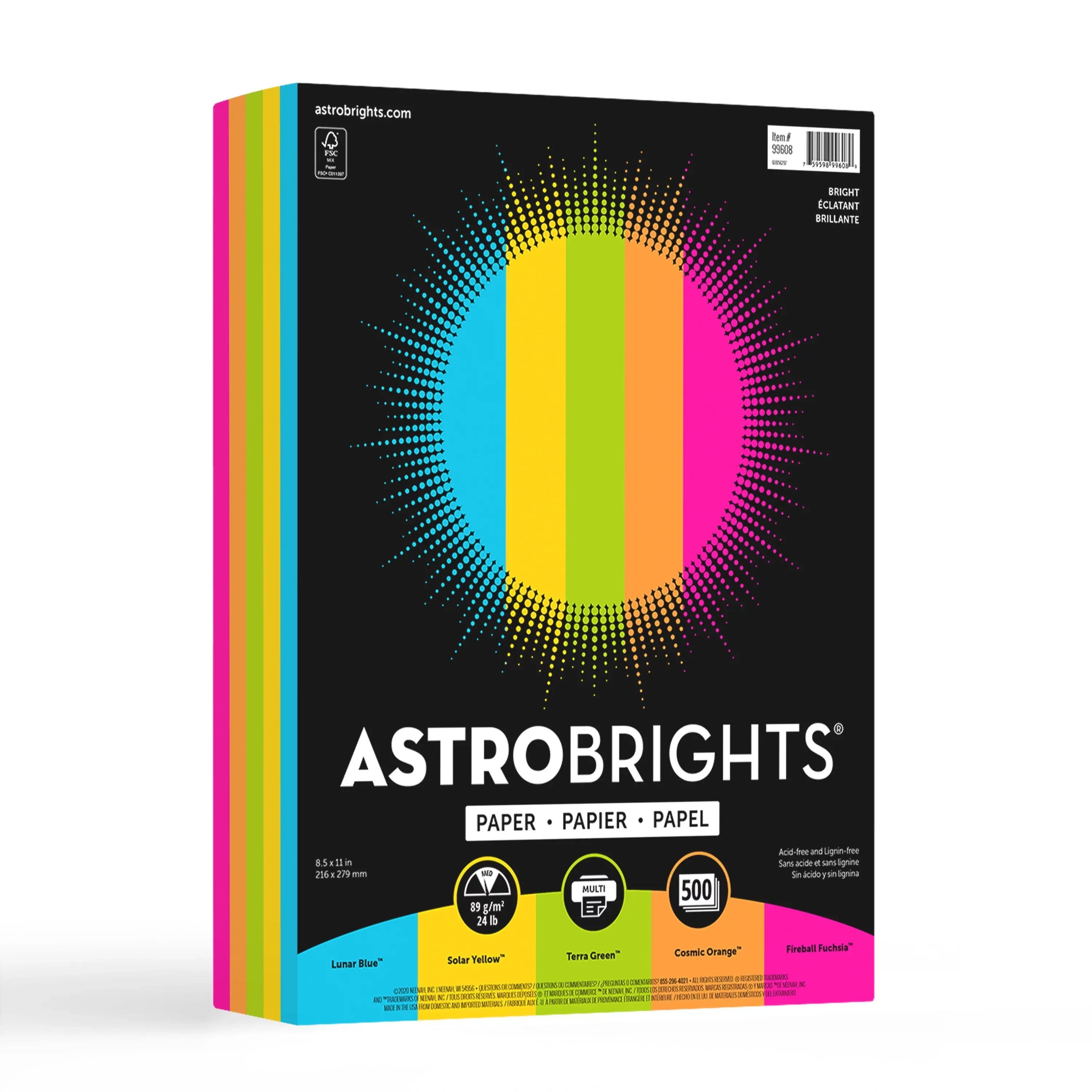 Astrobrights Color Paper Bright Assortment 24lb 8.5 x