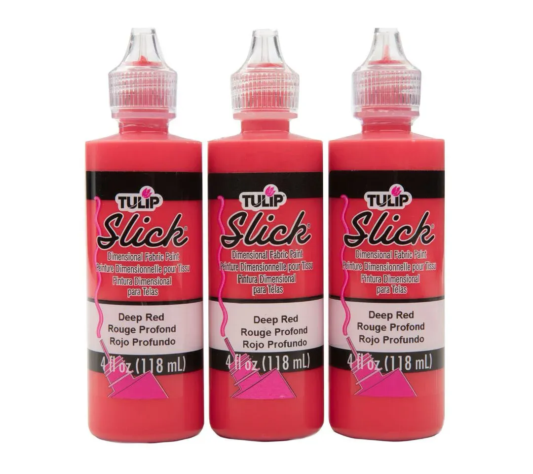 Tulip Slick Dimensional Fabric Paint, Deep Red - 4 fl oz bottle