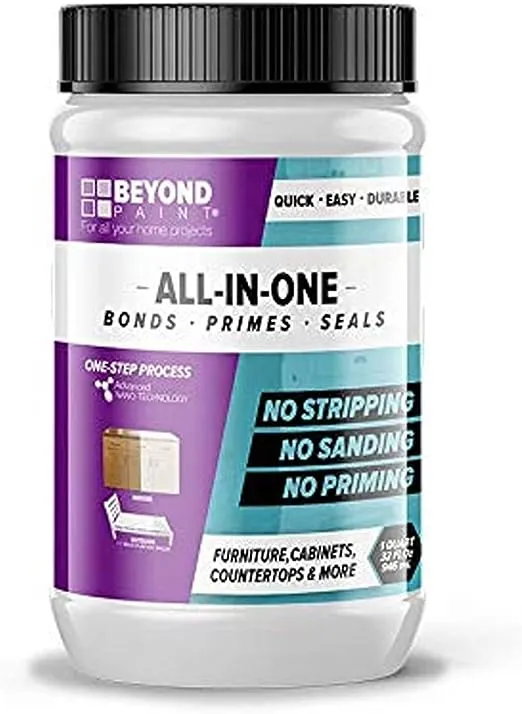 Beyond Paint All-in-One Refinishing Paint, No Sanding, Matte Finish for Cabinets, Countertops, Furniture and Doors, 1 Gallon, Licorice