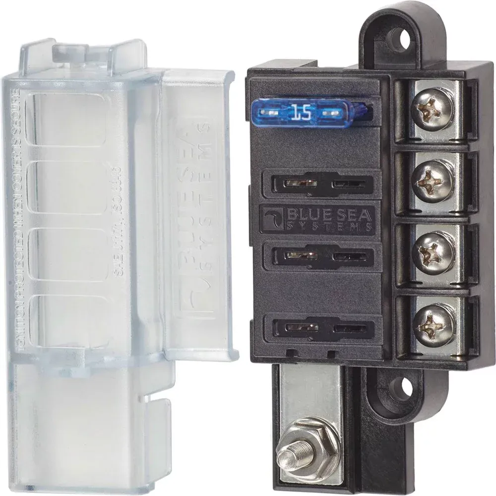 5045 Blue Sea 5045 St Blade Compact Fuse Blocks 4 Circuits with Cover