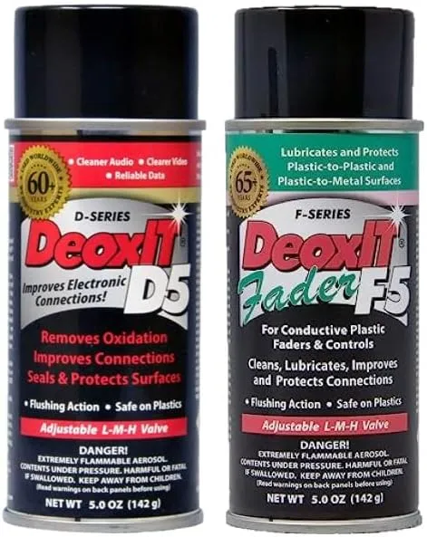 CAIG DeoxIT D5S6 Contact Cleaner and F5S-H6 Faderlube