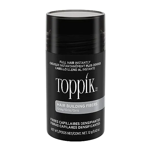 Toppik Hair Building Fibers, 12g Fill In Fine or Thinning Hair Instantly Thicker, Fuller Looking Hair 9 Shades for Men & Women