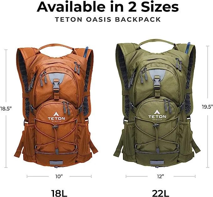 Teton Sports Oasis 18L Hydration Pack with Free 2-Liter Water Bladder