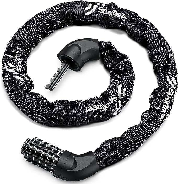 Sportneer Bike Lock 5 Digit Combination Security Anti Theft Bike Chain Lock