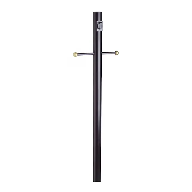 Design House 579714 Traditional Outdoor Lamp Post with Plastic Cross Arm and Outlet for Driveways and Porches 80-Inch by 3-Inch Black