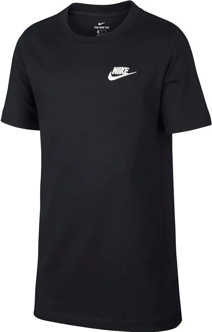 Nike Boys' Sportswear Futura T-Shirt, Small, Black/White