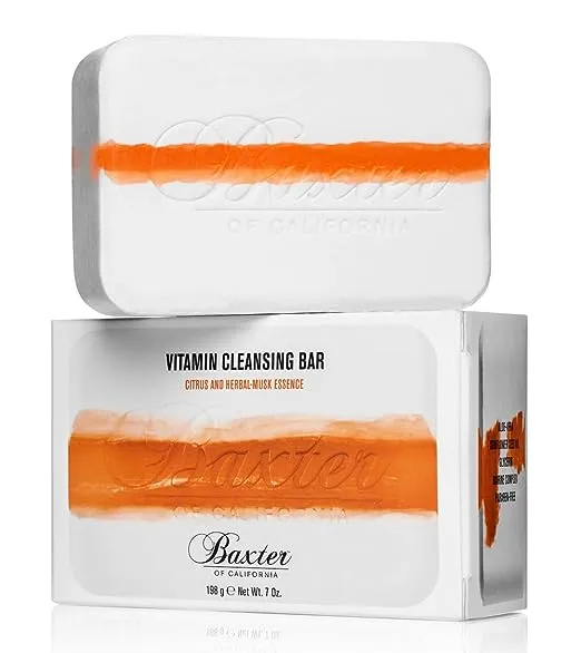 Baxter of California Vitamin Cleansing Bar for Men | Citrus and Herbal Musk Essence | All Skin Types | 7 Oz | Holiday Gift Guide