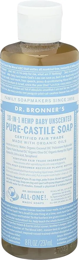 Dr. Bronner's, Baby Soap Liquid Castile, 8 Fl Oz