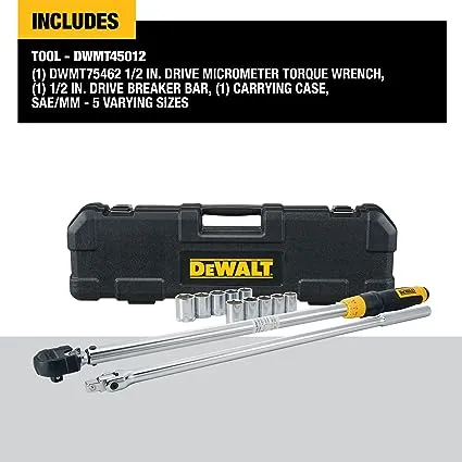 DEWALT Torque Wrench Tool Set, Tire Change Kit, 12 Piece (DWMT45012)