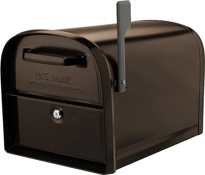 Architectural Mailboxes 6300RZ Oasis 360 Post Mount Locking Mailbox Rubbed Bronze