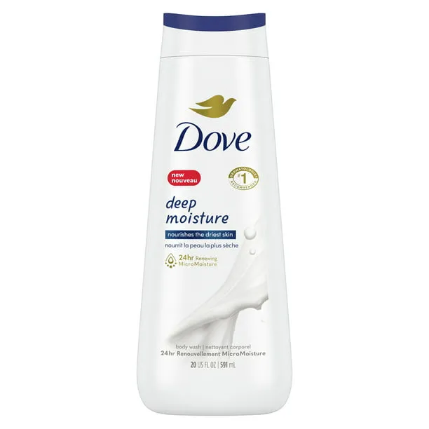 Dove Body Wash with Pump Deep Moisture For Dry Skin Moisturizing Skin Cleanser with 24hr Renewing MicroMoisture Nourishes The Driest Skin, 33.8 Fl Oz (Pack of 3)