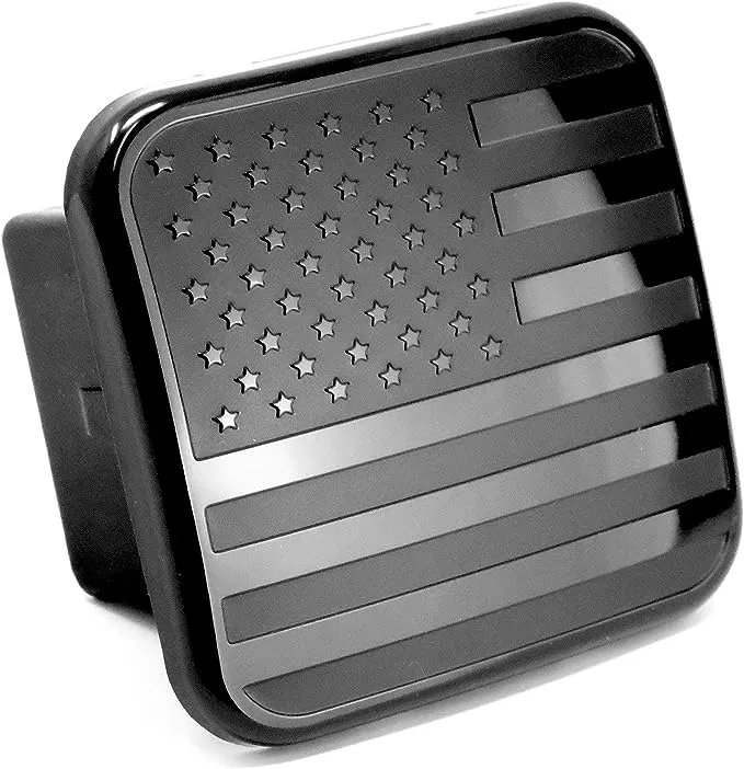 eVerHITCH USA Stainless Steel Flag Emblem Metal Hitch Cover with Pin Bolt (Fits 2" Receivers, Black)eVerHITCH USA Stainless Steel Flag Emblem Metal Hitch Co…