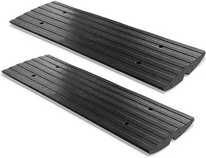 Pyle Car Driveway Curb Ramp - Heavy Duty Rubber Threshold Ramp - Also for Loading Dock, Garage, Sidewalk, Truck, Scooter, Bike, Motorcycle, Wheelchair Mobility & Other Vehicle - Pyle PCRBDR24