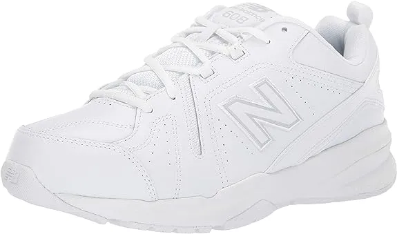 New Balance Men's 608 V5 Casual Comfort Cross Trainer, White/Navy, 8New Balance Men's 608 V5 Casual Comfort Cross Traine…