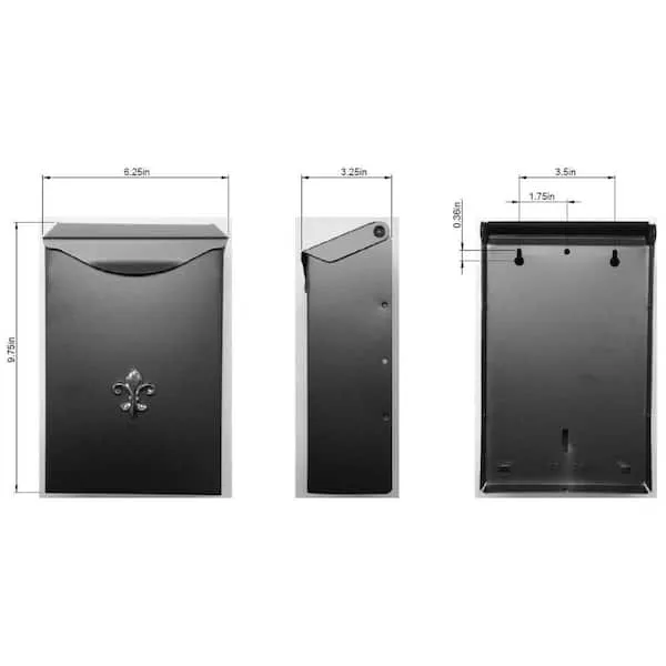 Gibraltar Vertical Wall Mount Mailbox, Black