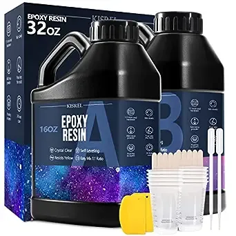 Kisrel Epoxy Resin 32oz - Kit De Resina Epoxi Transparente - Sin Amarilleamie