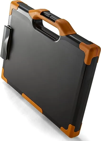 Officemate Carryall Clipboard Storage Box, Letter/Legal Size, Black and Orange (83326), 16" x 13" x 2"