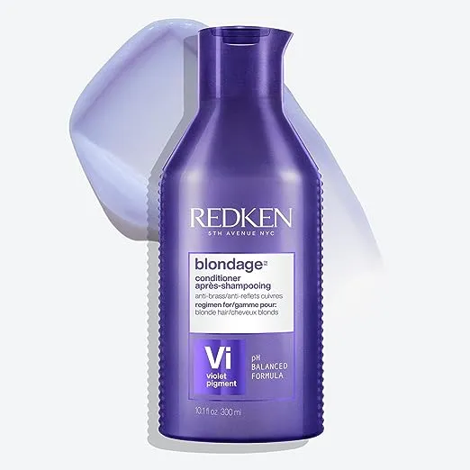 Redken Blondage Color Depositing Purple Conditioner | For Blonde Hair | Neutralizes Brass & Moisturizes Hair | With Pure Violet Pigments | Tones Hair for Cool and Ash Blonde Colors