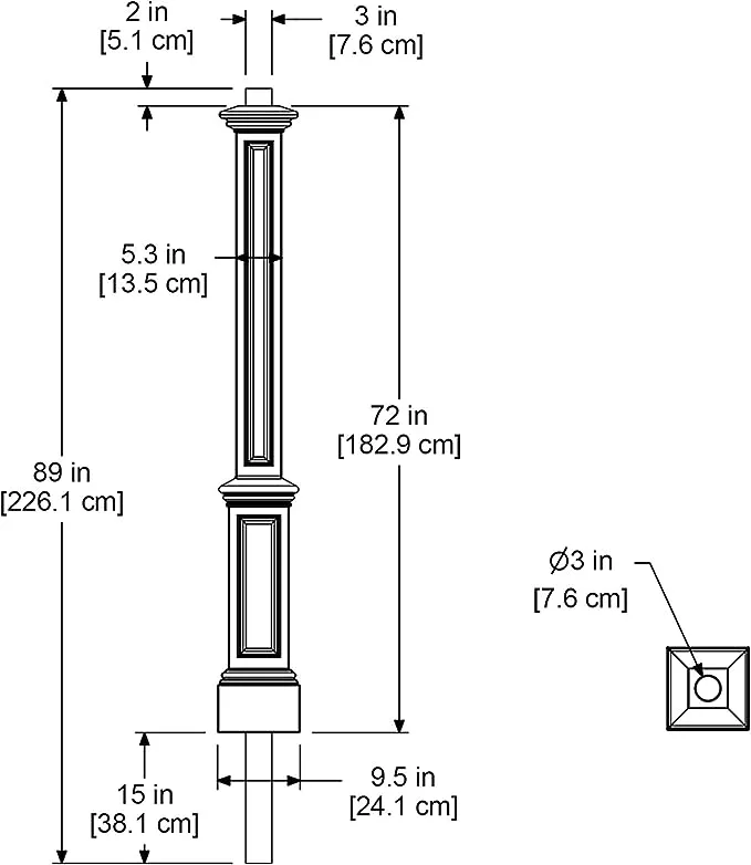 Mayne Signature Lamp Post & Mount - Black