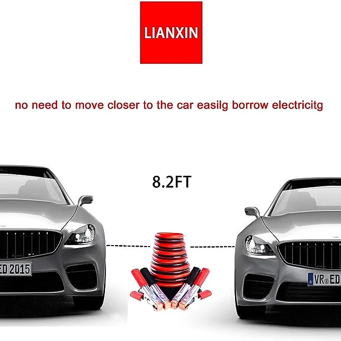 LIANXIN Roadside Assistance Emergency Kit - Car Emergency Kit with Jumper Cables (Upgraded) Emergency Roadside Kit for Car 142 Pieces Car Safety Kits,Tow Strap,Tool Kit,Reflective Warning Triangle