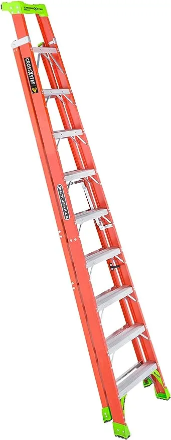 Louisville Ladder FXS1510 Cross Step/Shelf Ladder, 10-feet, Orange