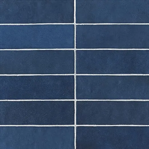 Bedrosians Cloe Gloss Ceramic Tile 2.5" x 8", Blue (76-Pack, 10.64 sf)