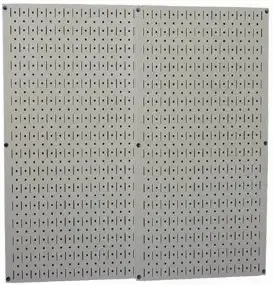 32 in. x 32 in. Overall Size Gray Metal Pegboard Pack with Two 32 in. x 16 in. Pegboards