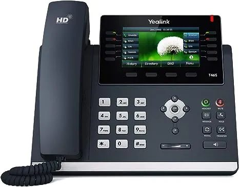 Yealink T46S IP Phone, 16 Lines. 4.3-Inch Color LCD. Dual-Port Gigabit Ethernet, 802.3af PoE, Power Adapter Not Included (SIP-T46S)