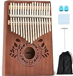 UNOKKI Kalimba 17 Key Thumb Piano | Premium, Lightweight & Durable Mahogany Mbira - Chocolate Brown | Reduce Stress & Promote Well-Being | Tuning Hammer, Velvet Bag & More | Gift for Kids & AdultsUNOKKI Kalimba 17 Key Thumb Piano | Premium, Lig…