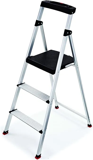 Rubbermaid RMA-3 3-Step Lightweight Aluminum Step Stool with Project Top, 225-pound Capacity