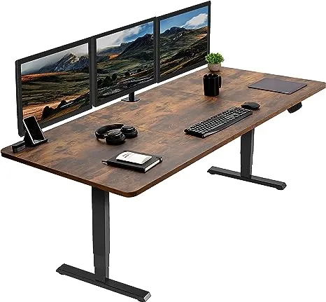 VIVO Electric Height Adjustable 63 x 32 inch Stand Up Desk, White Table Top, Black Frame, Standing Workstation with Preset Controller, 1B Series, DESK-KIT-1B1W