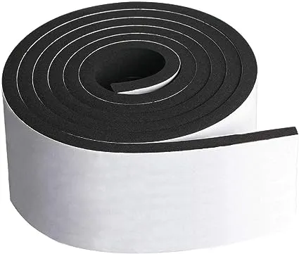 Neoprene Foam Strip Roll by Dualplex, 4" Wide x10' Long 1/4" Thick, Weather Seal High Density Stripping with Adhesive Backing – Weather Strip Roll