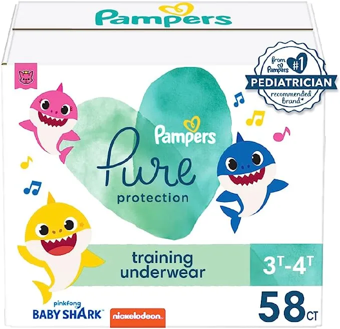 Pampers Pure Protection Training Underwear Size 4 2T-3T - 60 ct