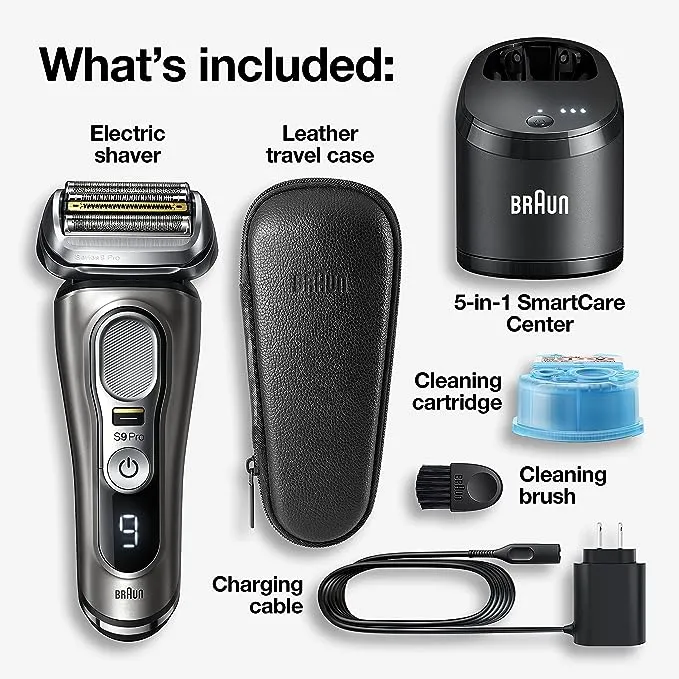 Braun Series 9-9465cc Pro Electric Foil Shaver with ProLift Beard Trimmer & Clean & Charge SmartCare Center