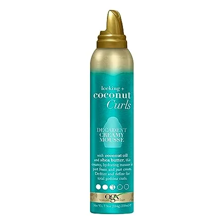 OGX Locking + Coconut Curls Decadent Creamy Mousse, 7.9 Ounce