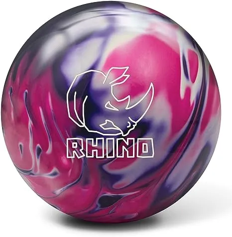 Brunswick Rhino Bowling Ball, Black/Blue/Silver, 14 lb