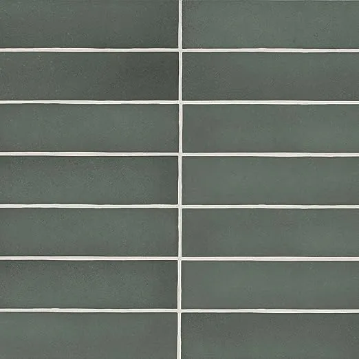 Bedrosians Makoto Matte Ceramic Tile 2.5" x 10", Midori Green (34-Pack, 5.38 SF)