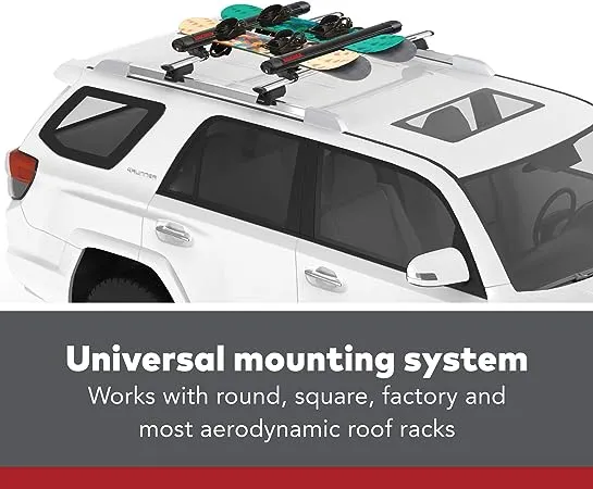 YAKIMA, FatCat EVO Premium Ski & Snowboard Mount, Rides Quietly, Fits Most Roof Racks 