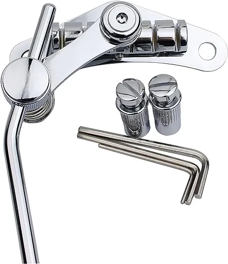 Guyker Tuneomatic Style Electric Guitar Bridge Stop Bar Tailpiece Tremolo Compatible with LP Sg Guitars TM85 Chrome