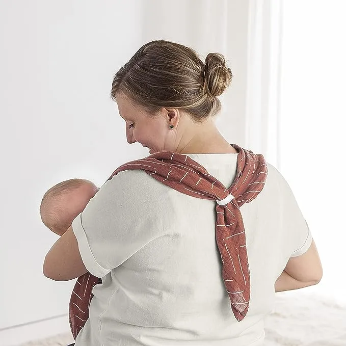 Itzy Ritzy Breastfeeding Boss - a Multitasking Must-Have for Nursing, Swaddling & More in Rust Mudcloth