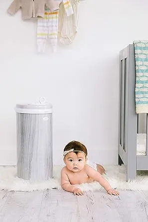 Ubbi Steel Odor Locking, No Special Bag Required Money Saving, Awards-Winning, Modern Design, Registry Must-Have Diaper Pail, Woodgrain