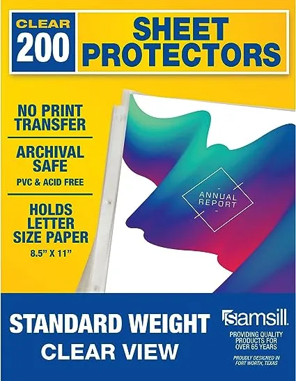 Samsill Economy Clear Sheet Protectors - Letter size, 200 Pack