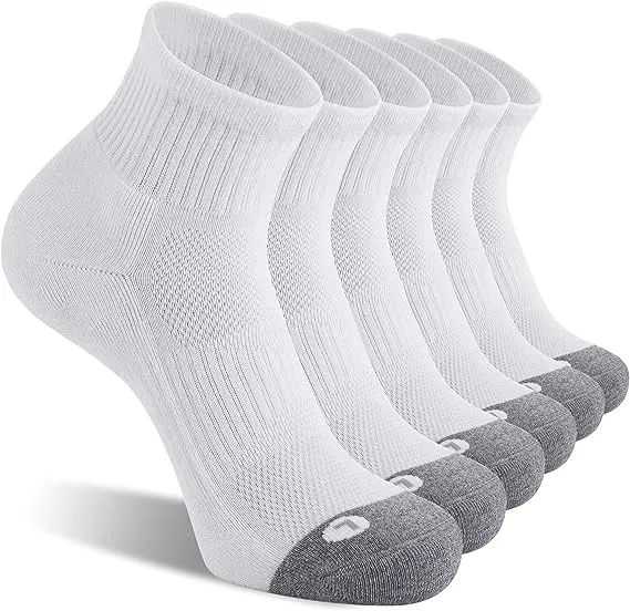 FITRELL 6 Pack Men&#039;S Athletic Ankle Socks Cushioned Sports Running Socks 7-9/9-1