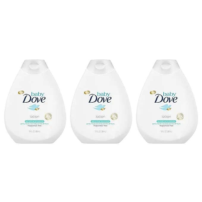 Baby Dove Fragrance Free Lotion, Sensitive Moisture, 13 Ounce (Pack of 3)